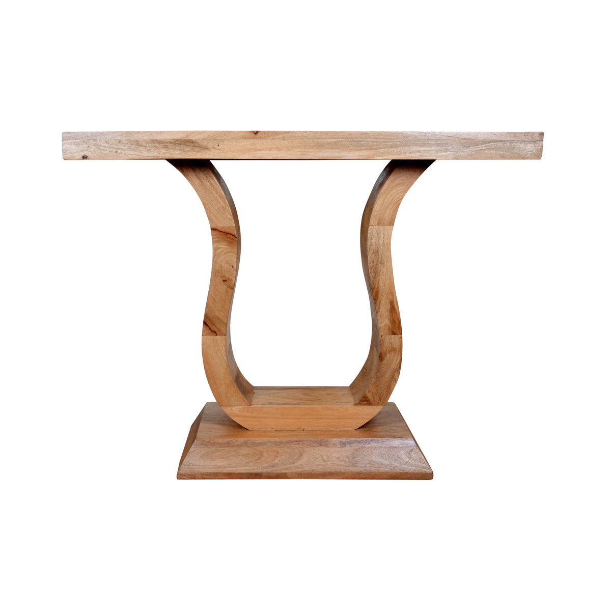 Niva Table - Sculptural Wooden Console with Arched Legs in Natural Finish