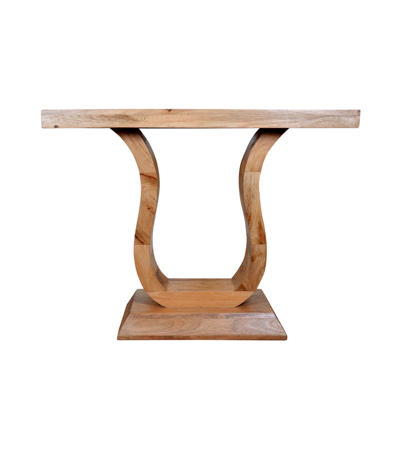 Niva Table - Sculptural Wooden Console with Arched Legs in Natural Finish