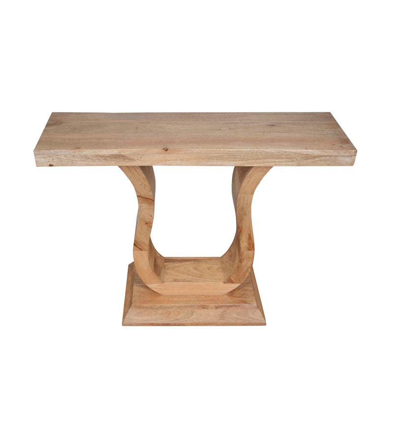 Niva Table - Sculptural Wooden Console with Arched Legs in Natural Finish