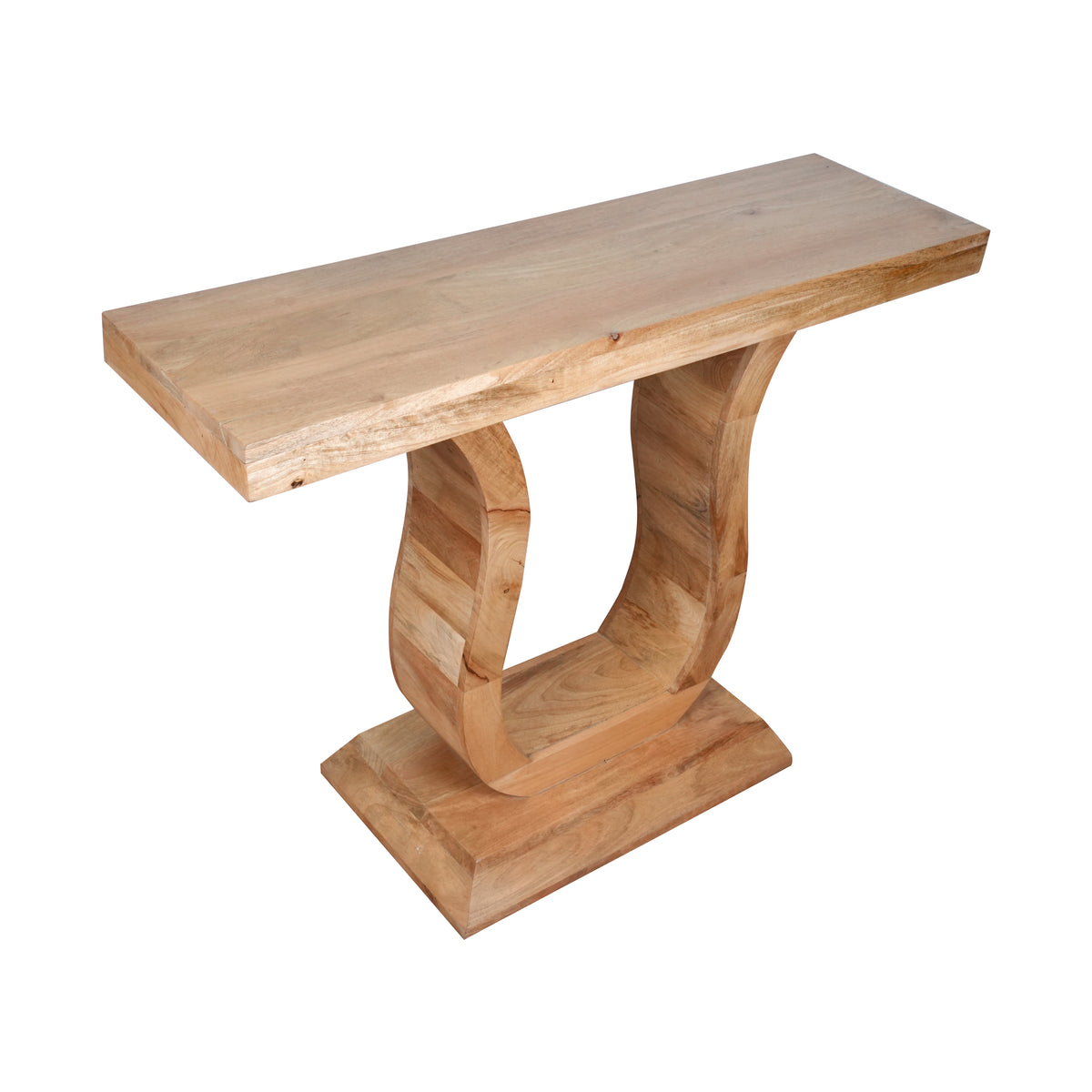 Niva Table - Sculptural Wooden Console with Arched Legs in Natural Finish