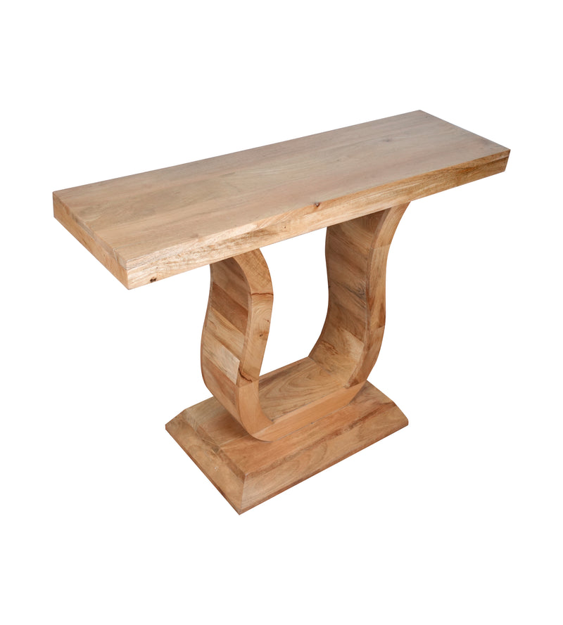 Niva Table - Sculptural Wooden Console with Arched Legs in Natural Finish