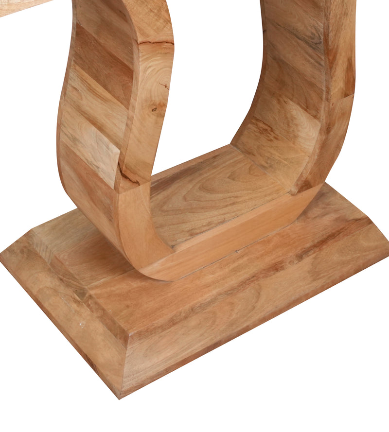 Niva Table - Sculptural Wooden Console with Arched Legs in Natural Finish