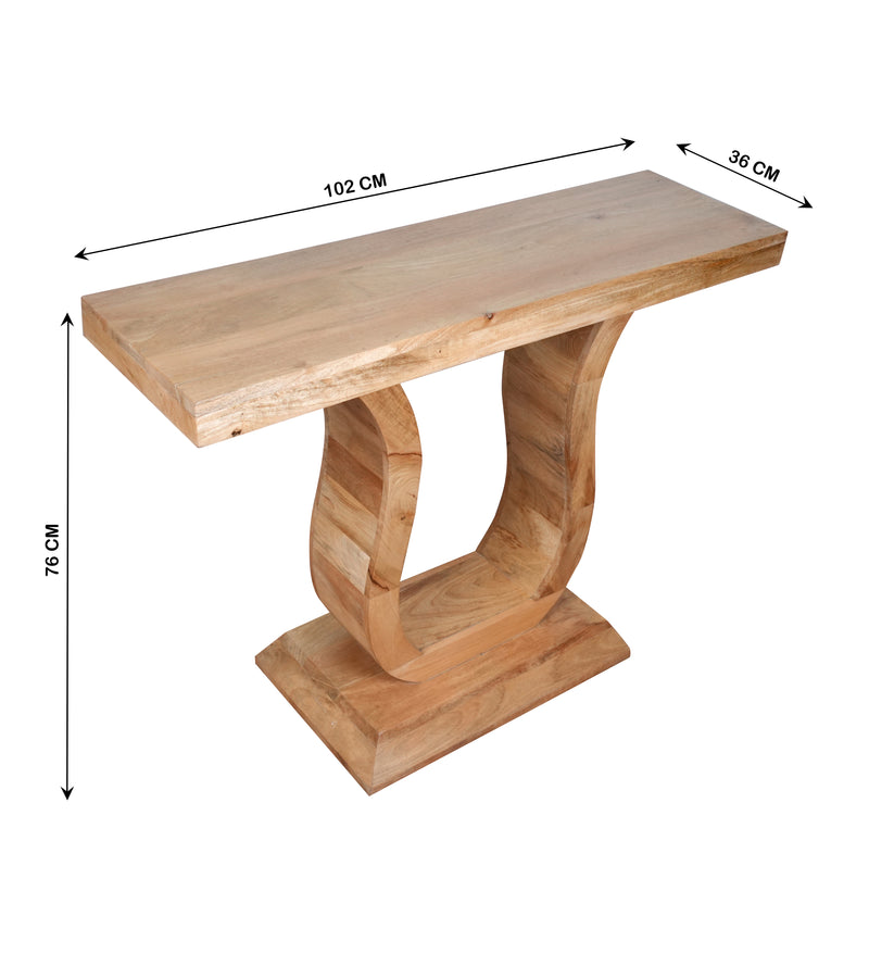 Niva Table - Sculptural Wooden Console with Arched Legs in Natural Finish