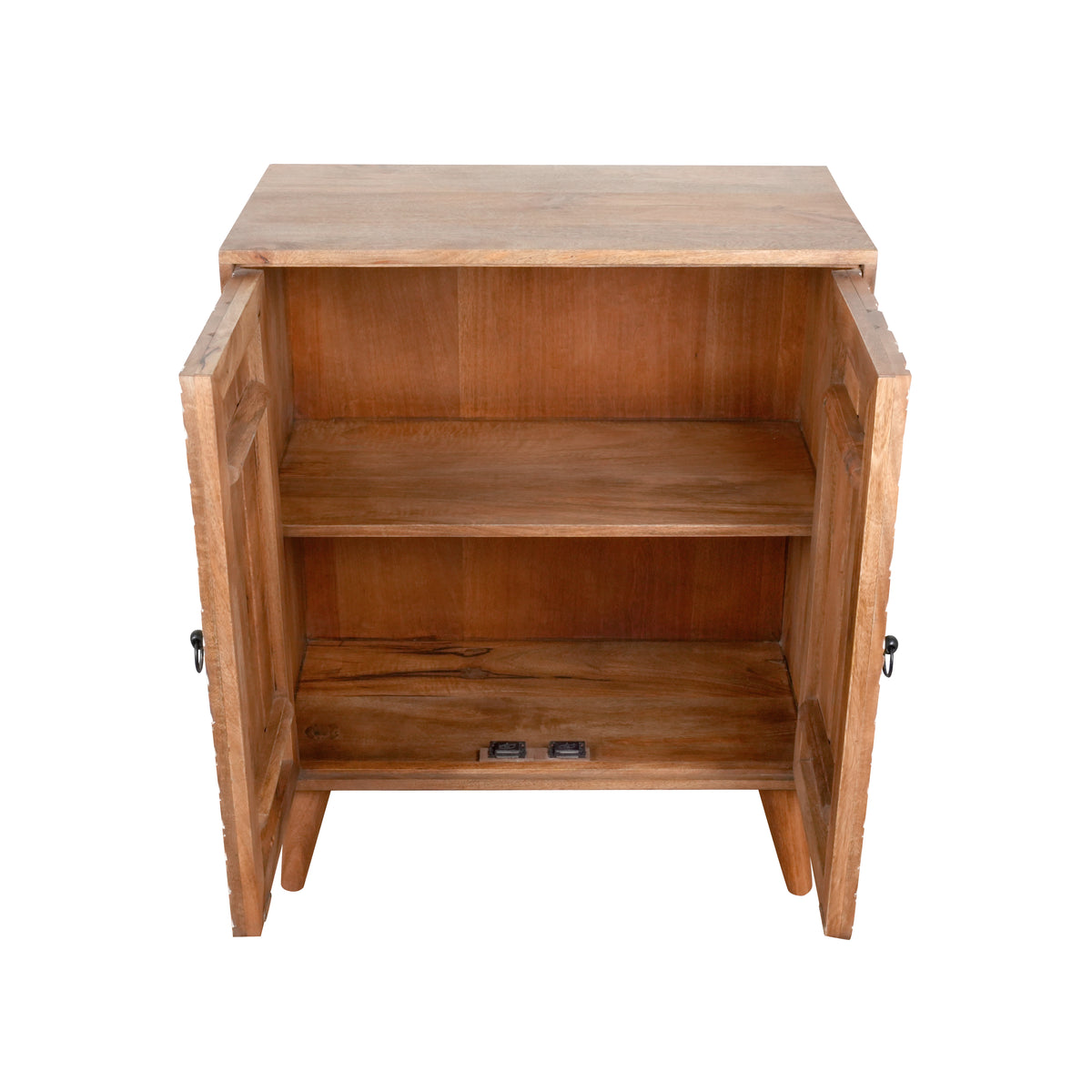 Mehr Jaal Sideboard - Wooden Two-Door Cabinet with Hand-Carved Lattice Design