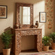 Rajgadh Console Set - Handcarved Wooden Console Table with Ornate Mirror Frame