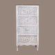 Handcrafted Wooden Tall Chest of Drawers with Intricate Carved Detailing - From Jodhpur