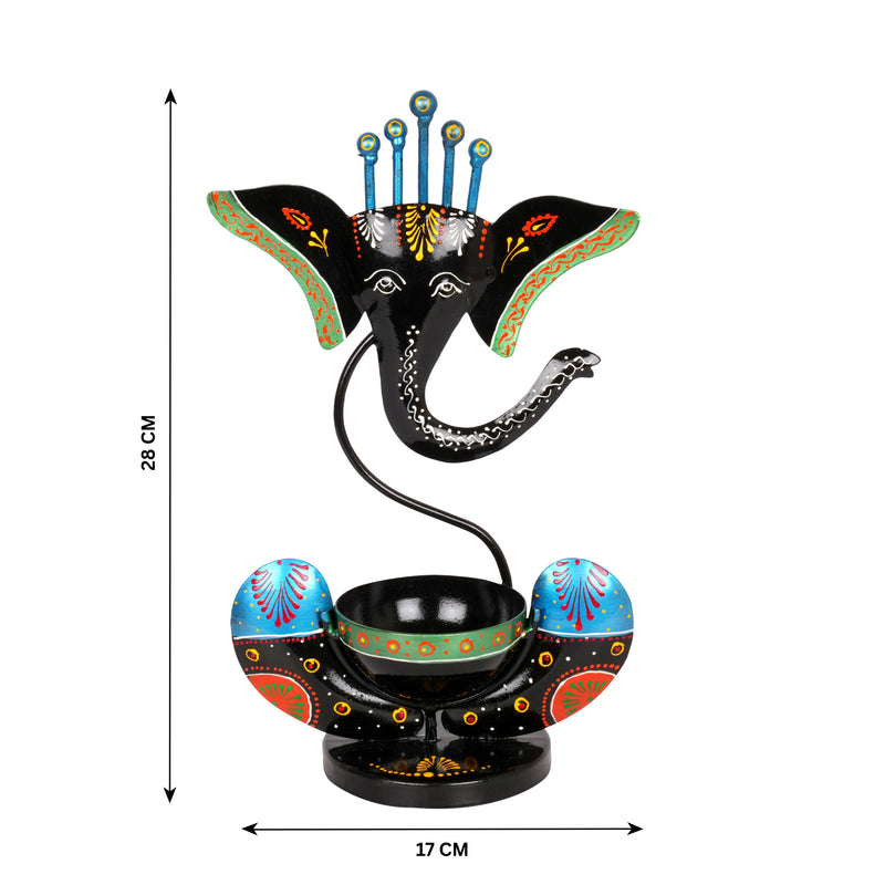 Handcrafted Metal Ganesha Tealight Candle Holders – Divine and Elegant Decor