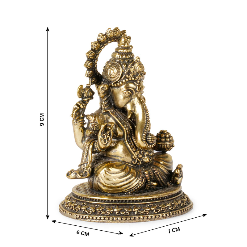 Timeless Blessings: Handcrafted Bronze Ganesha Idol