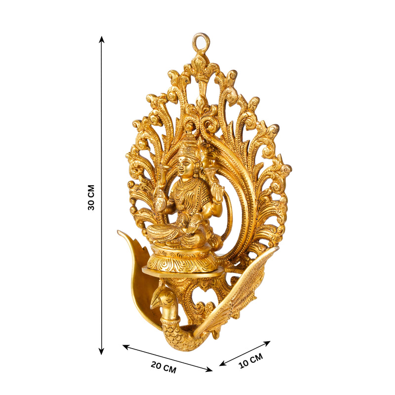 Auspicious Abundance: Handcrafted Brass Lakshmi Wall Hanging