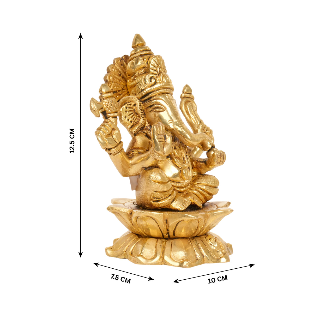 Path of Purity: Handcrafted Bronze Ganesha on Lotus