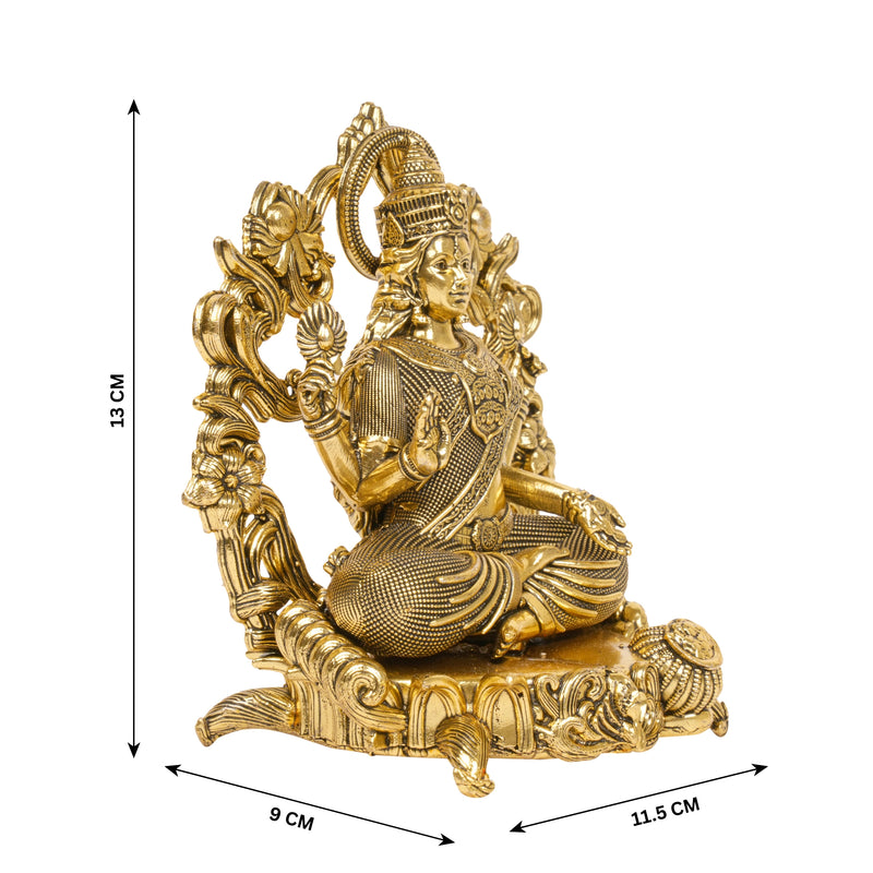 Goddess of Fortune: Handcrafted Brass Lakshmi Idol