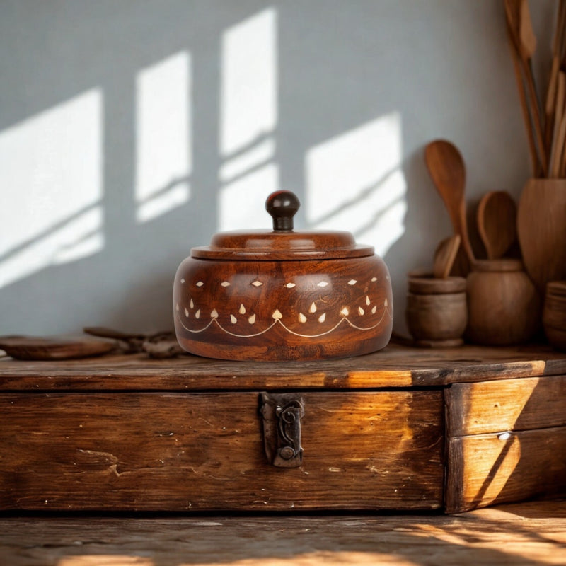 Artisan Utility: Handcrafted Rosewood Spice or Trinket Box