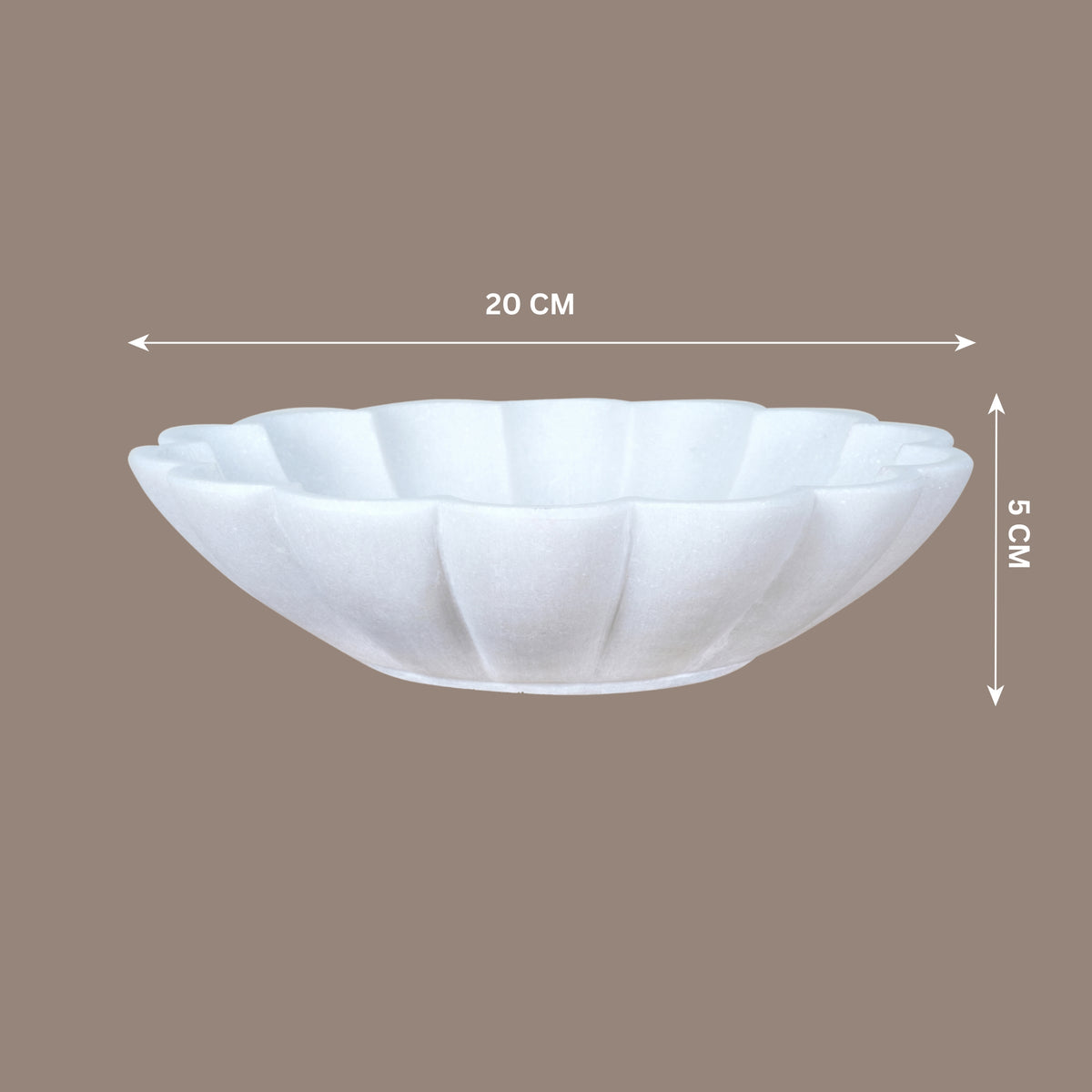 Hand-Carved White Marble Lotus Flower Bowl | Decorative Stone Bowl for Home Decor