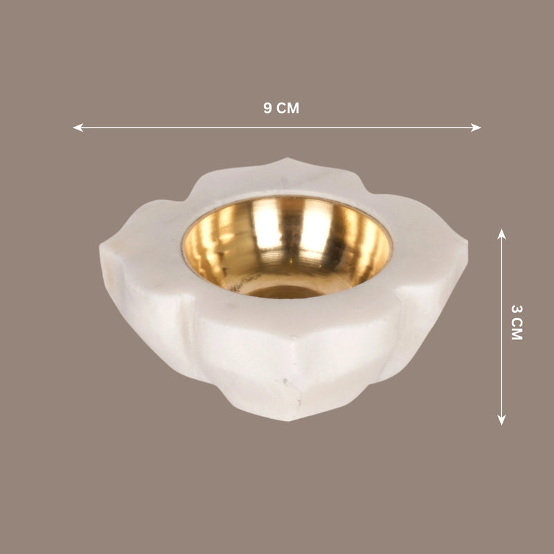 Elegant Marble & Brass Tealight Candle Holder