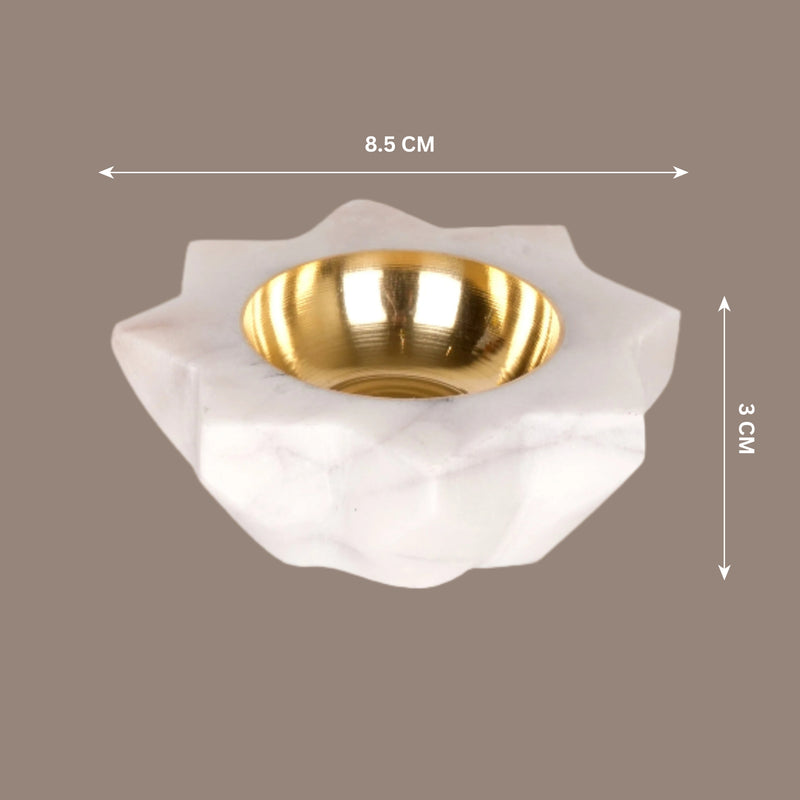 Elegant Marble & Brass Tealight Candle Holder