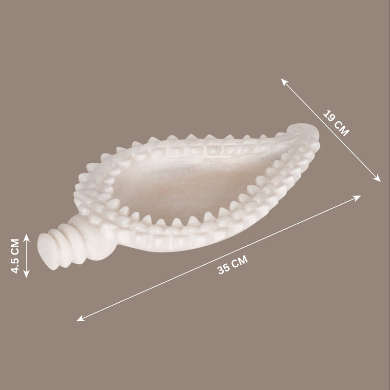 Whispering Veins: Hand-Carved Marble Leaf Dish | A Touch of Pristine Nature