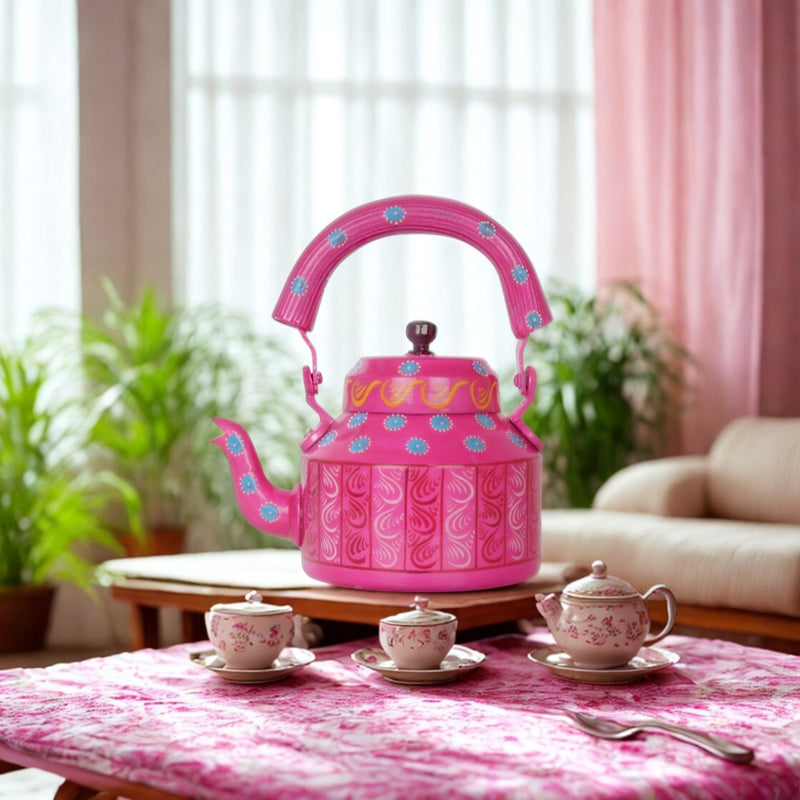 Hand-Painted Decorative Kettle - Rajasthani Art