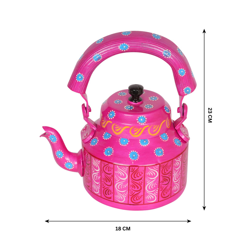 Hand-Painted Decorative Kettle - Rajasthani Art