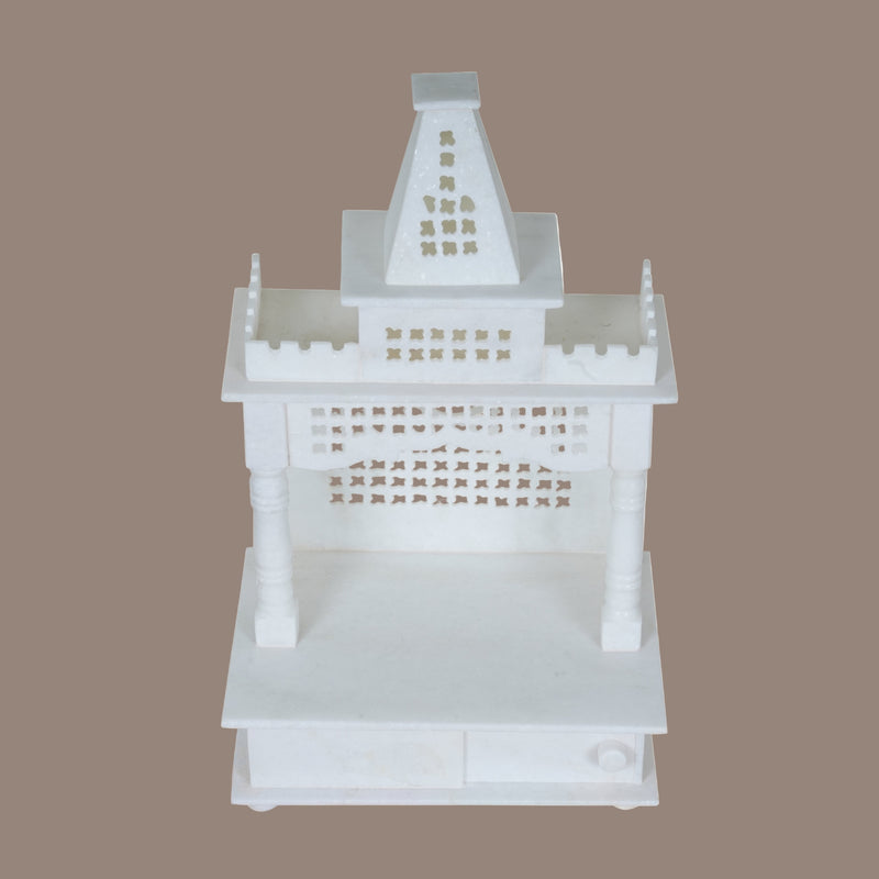 Marble Jali Work Temple – Handcrafted Devotional Space
