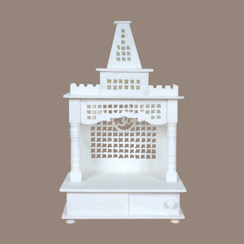 Marble Jali Work Temple – Handcrafted Devotional Space