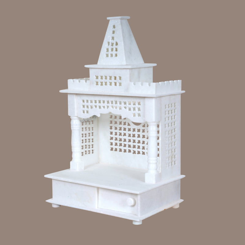 Marble Jali Work Temple – Handcrafted Devotional Space