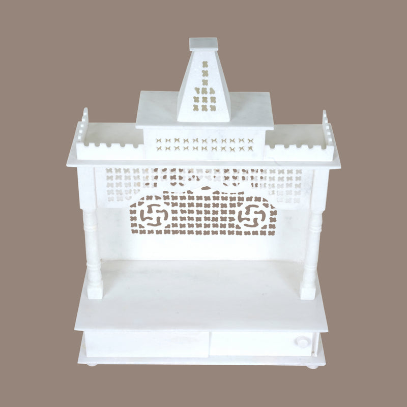Sacred Sanctuary: Hand-Carved White Marble Home Temple