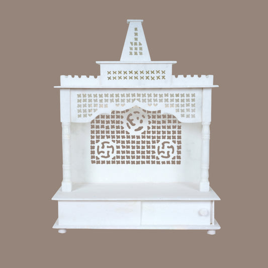 Sacred Sanctuary: Hand-Carved White Marble Home Temple