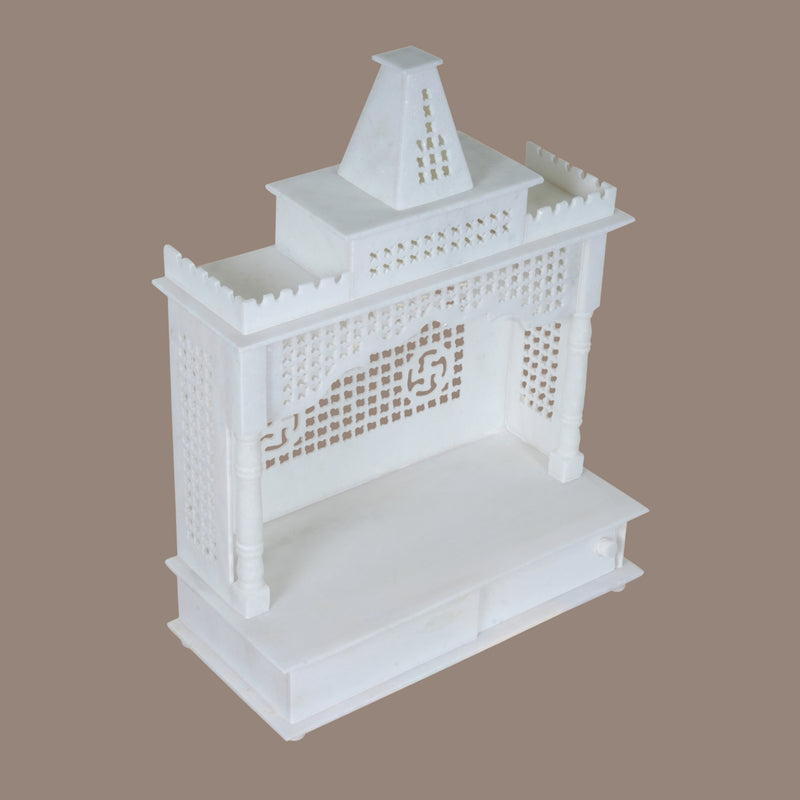Sacred Sanctuary: Hand-Carved White Marble Home Temple