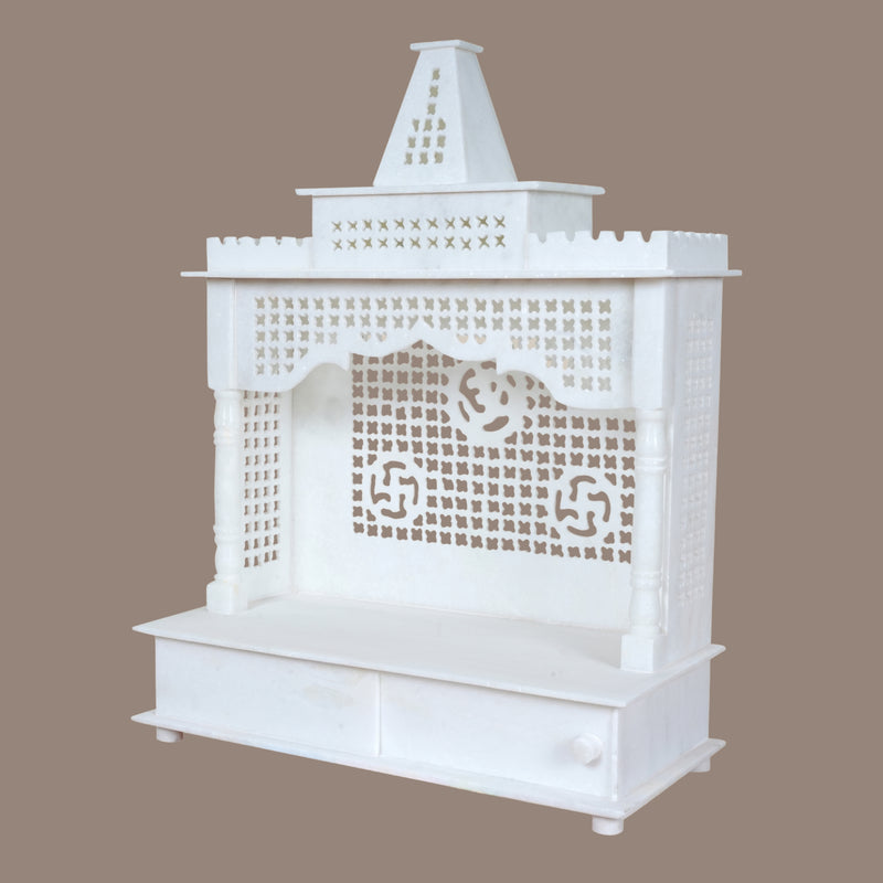 Sacred Sanctuary: Hand-Carved White Marble Home Temple
