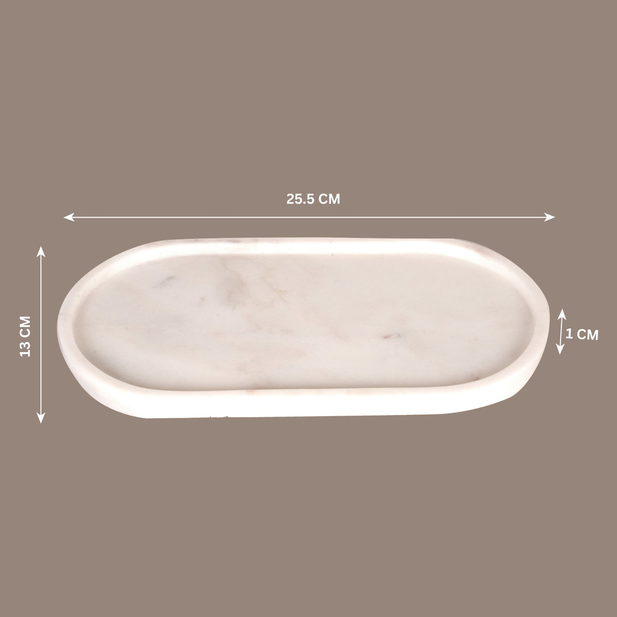 Elegant Rectangular Marble Tray with Rounded Edges