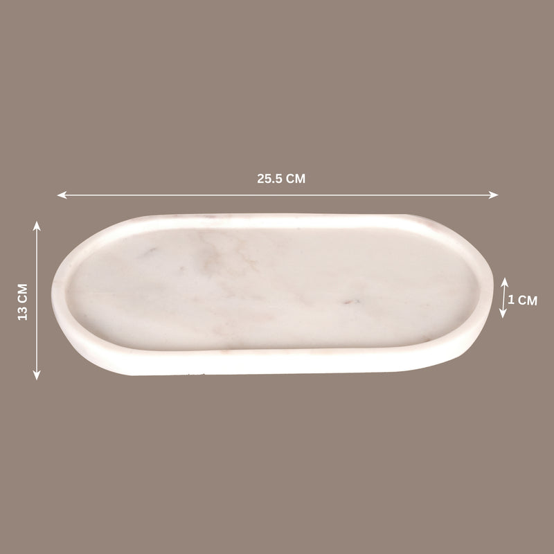 Elegant Rectangular Marble Tray with Rounded Edges