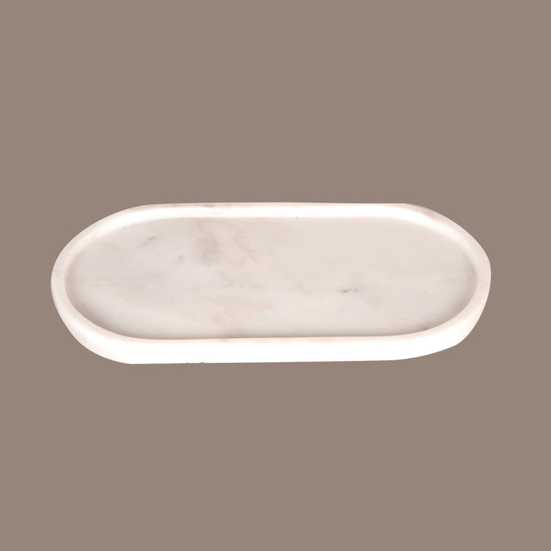 Elegant Rectangular Marble Tray with Rounded Edges