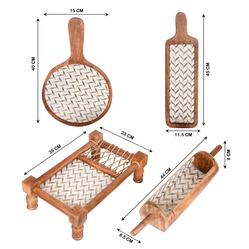 Handcrafted Resin Art Trays - Set of 4